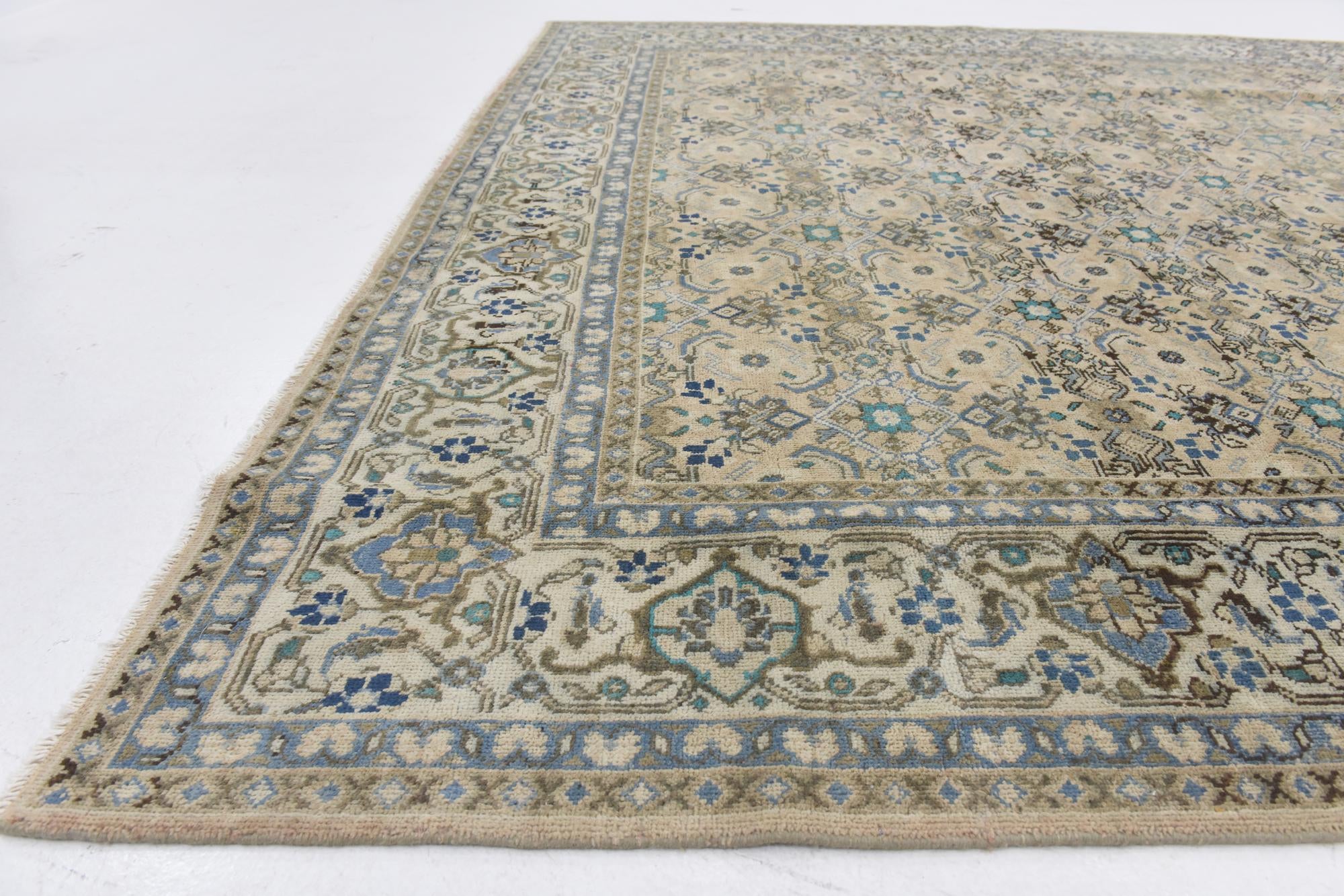 8' 9 x 13' Hand Knotted Ultra Vintage Persian Wool Rug