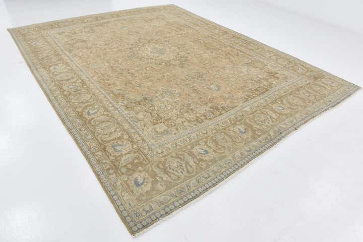 9' 8 x 12' 7 Hand Knotted Ultra Vintage Persian Wool Rug