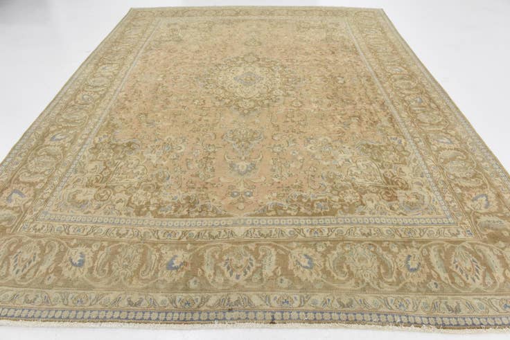 Detail image of 9' 8 x 12' 7 Hand Knotted Ultra Vintage Persian Wool Rug