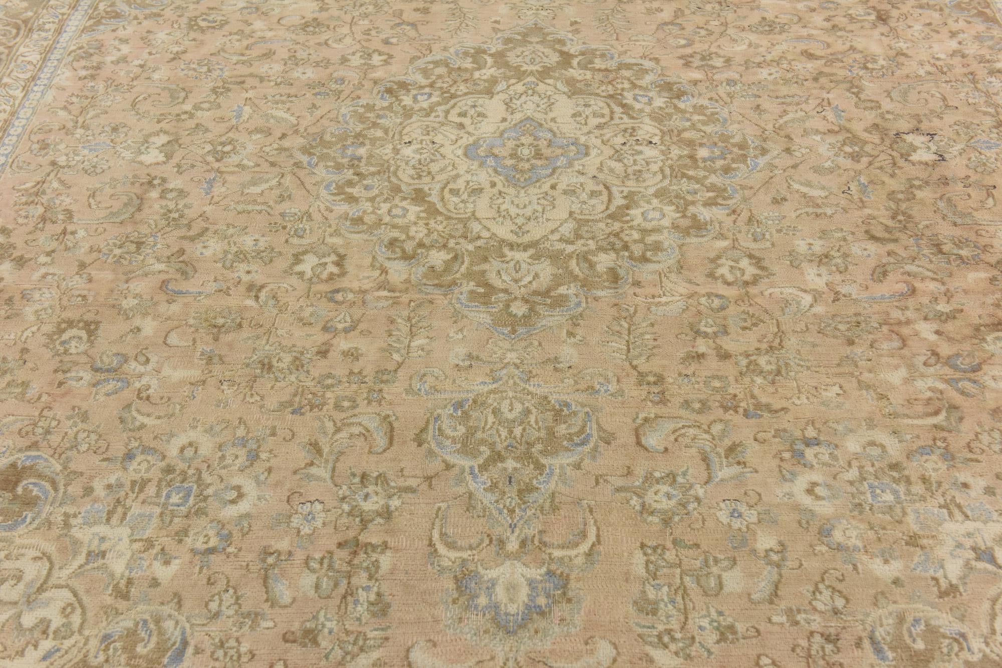 9' 8 x 12' 7 Hand Knotted Ultra Vintage Persian Wool Rug