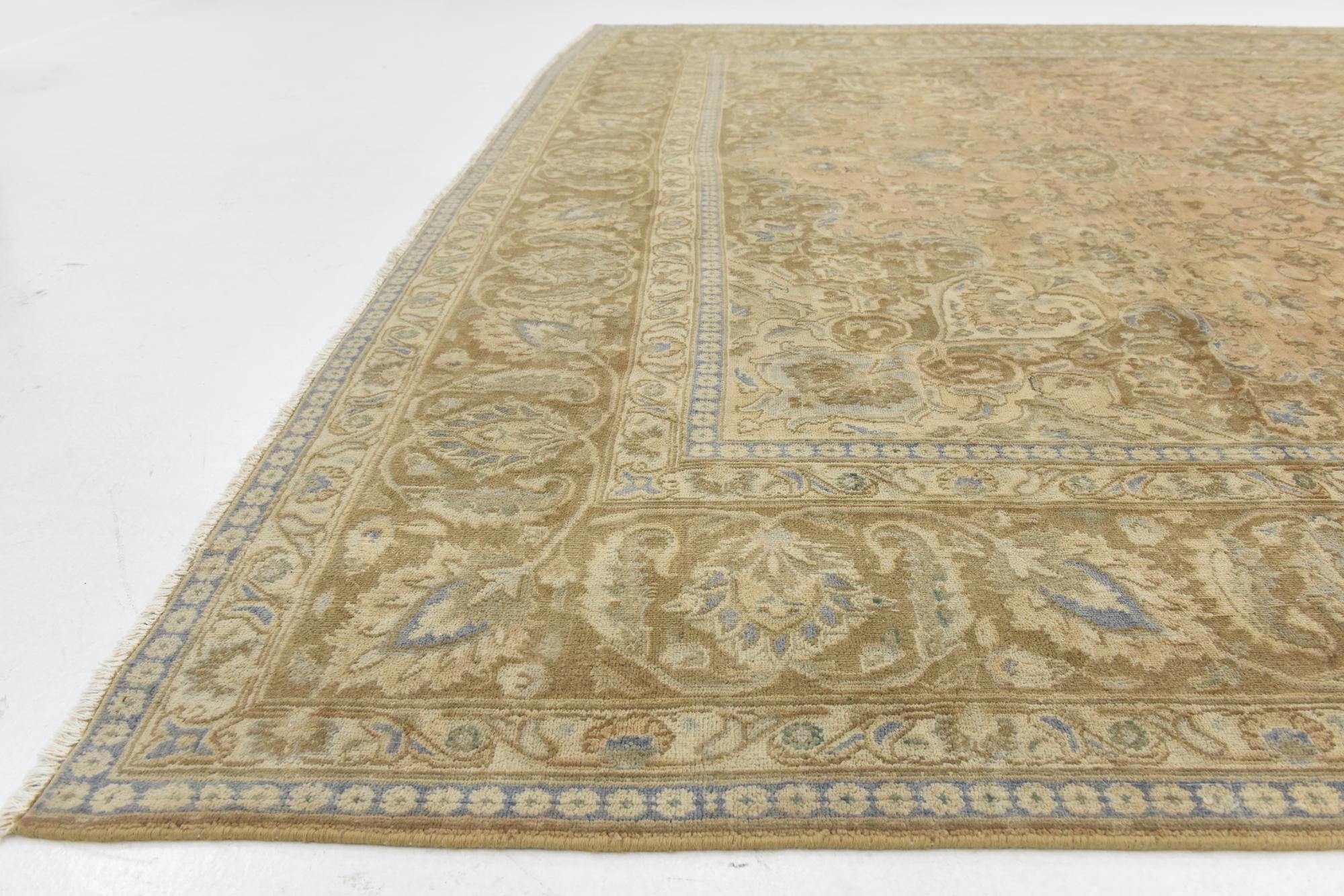 9' 8 x 12' 7 Hand Knotted Ultra Vintage Persian Wool Rug