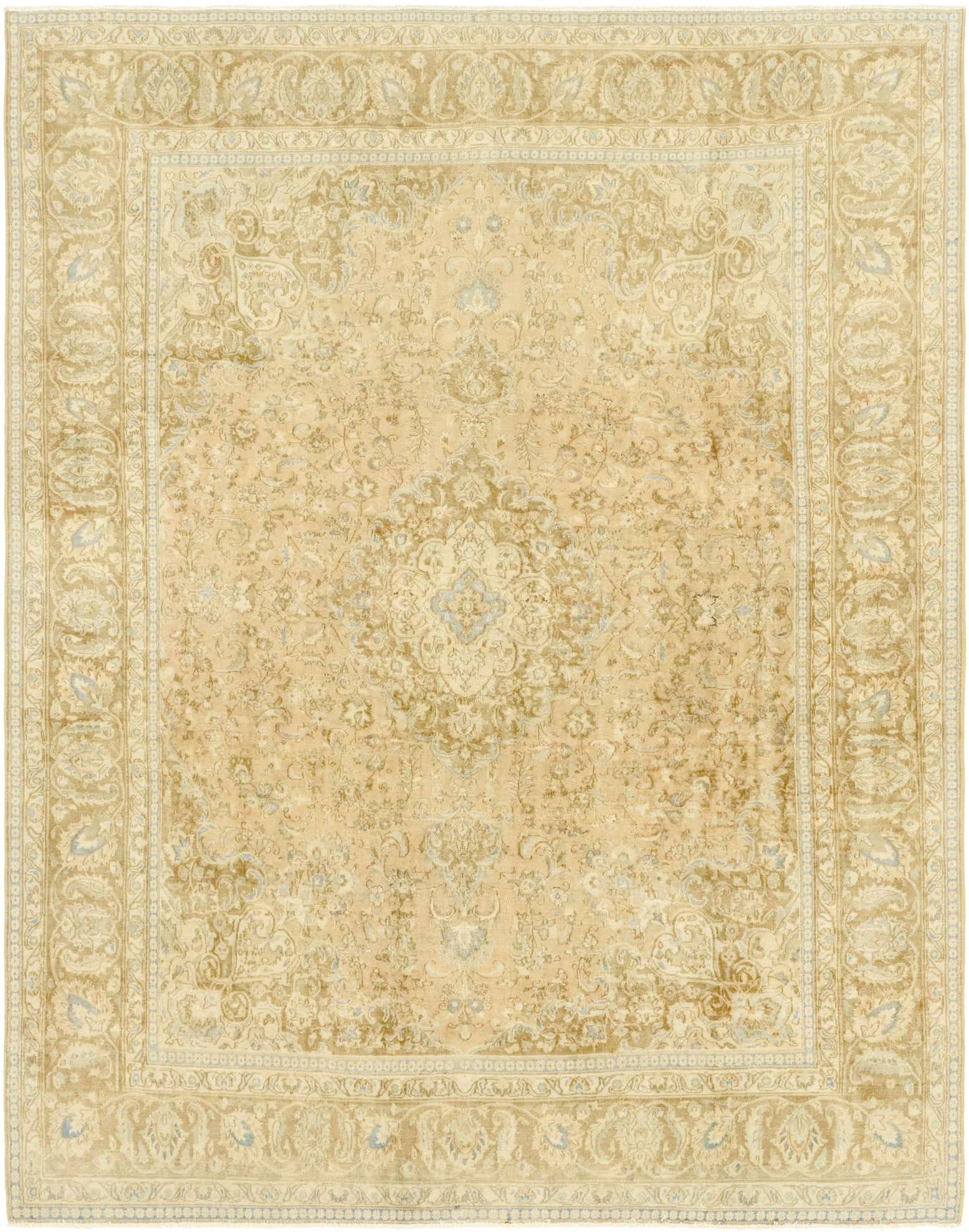 9' 8 x 12' 7 Hand Knotted Ultra Vintage Persian Wool Rug
