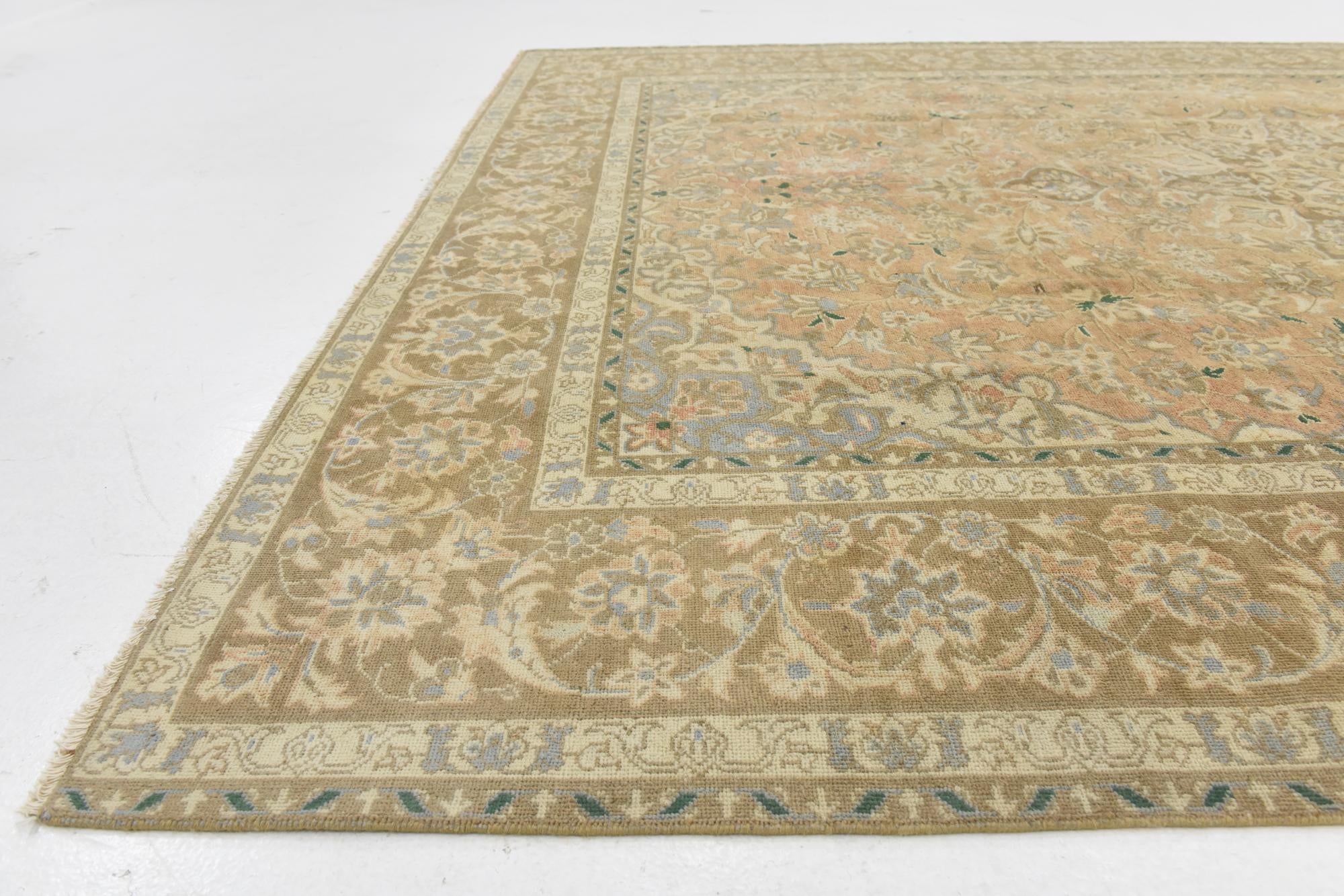 8' x 10' 11 Hand Knotted Ultra Vintage Persian Wool Rug