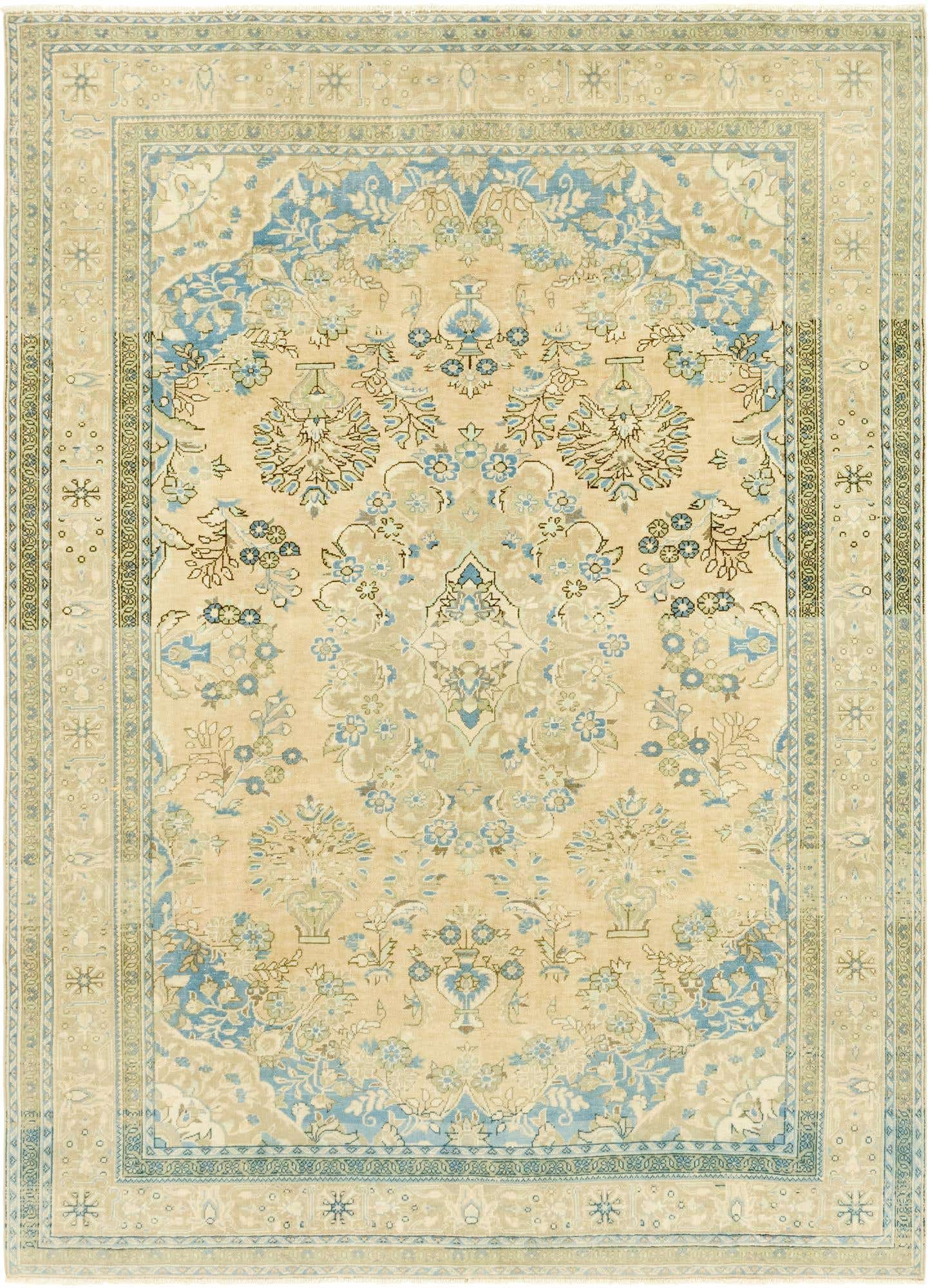 7' 1 x 10' 1 Hand Knotted Ultra Vintage Persian Wool Rug