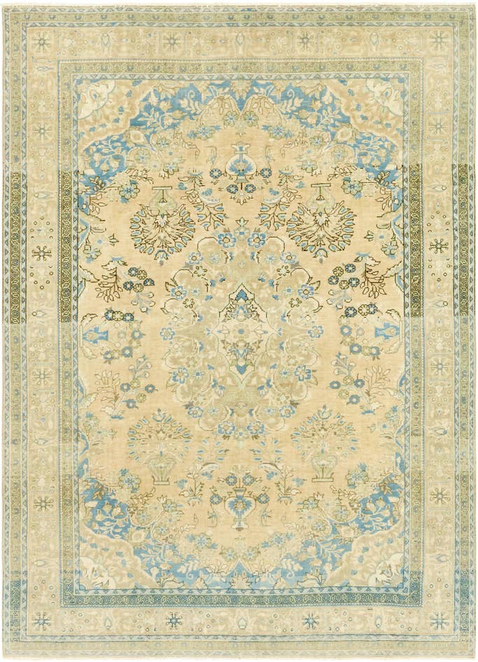 Detail image of 7' 1 x 10' 1 Hand Knotted Ultra Vintage Persian Wool Rug
