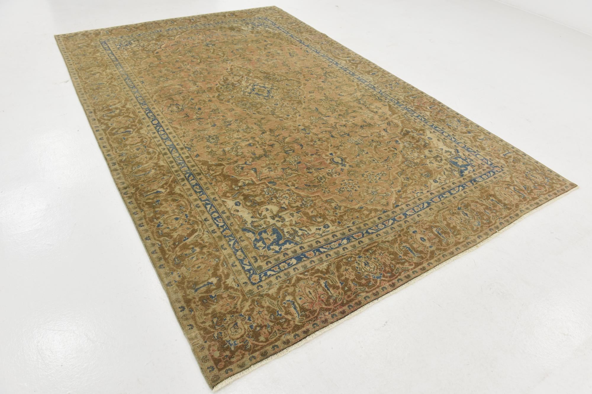 7' x 11' 2 Hand Knotted Ultra Vintage Persian Wool Rug