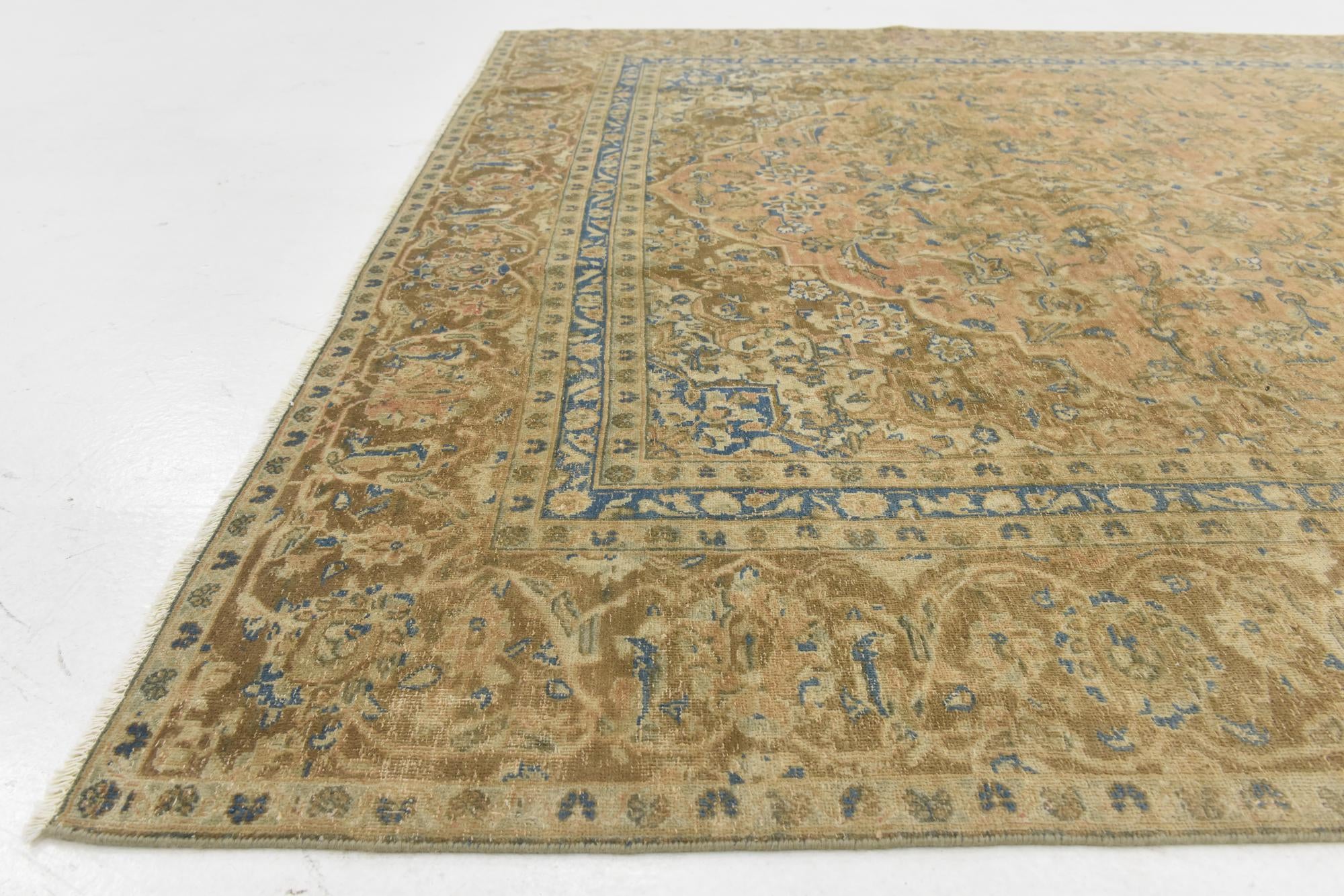 7' x 11' 2 Hand Knotted Ultra Vintage Persian Wool Rug