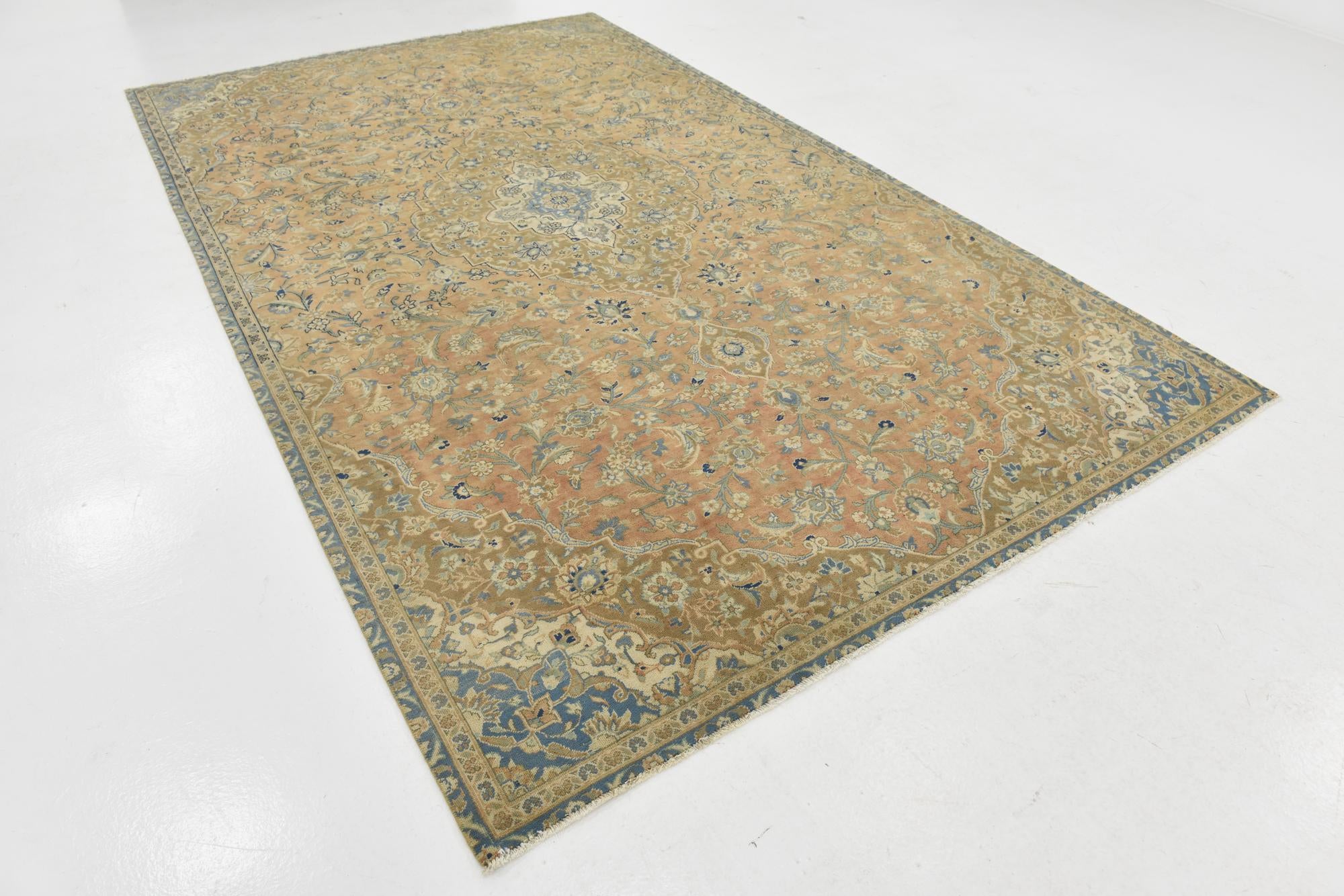 6' 9 x 11' 5 Hand Knotted Ultra Vintage Persian Wool Rug