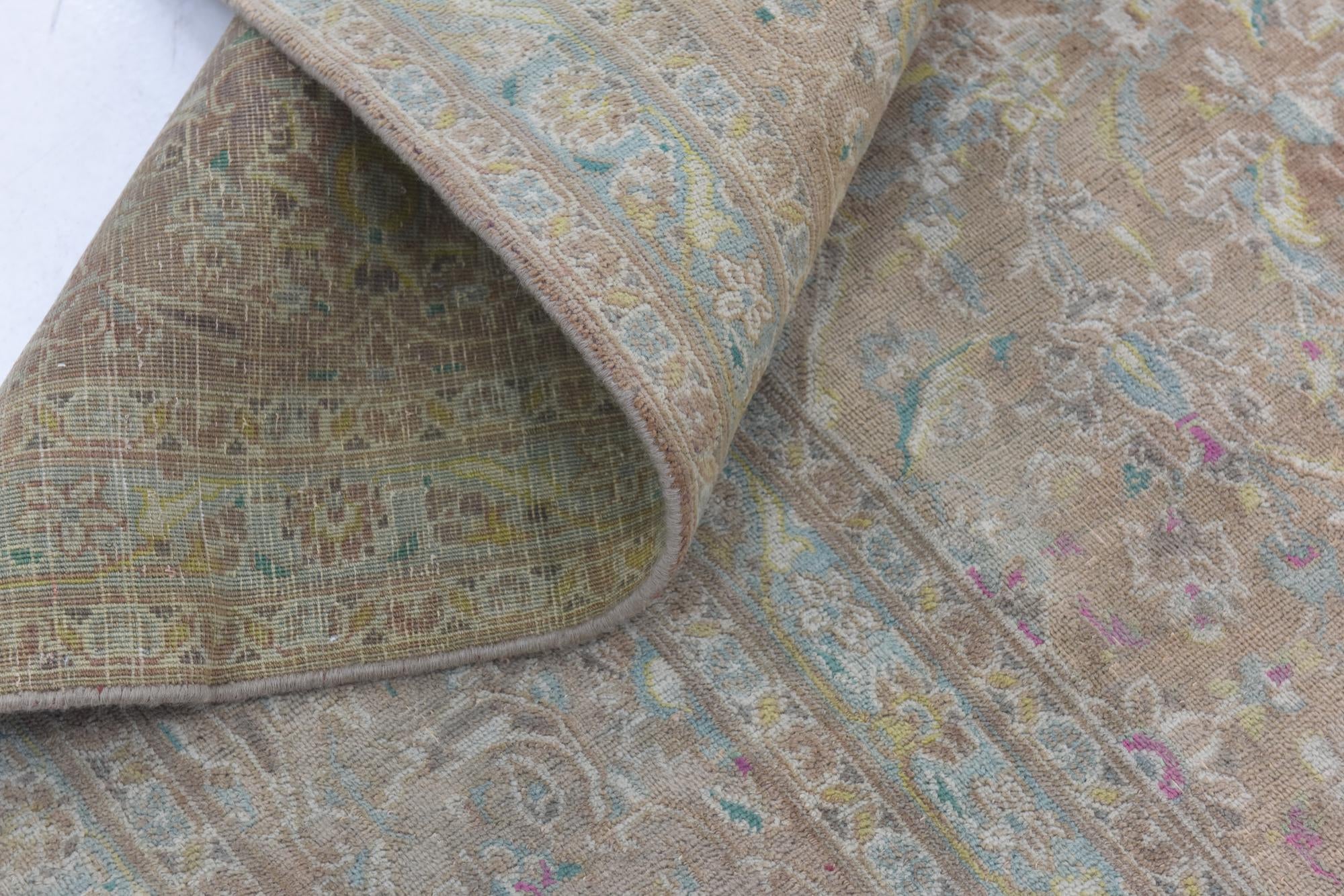 9' 7 x 12' 6 Hand Knotted Ultra Vintage Persian Wool Rug
