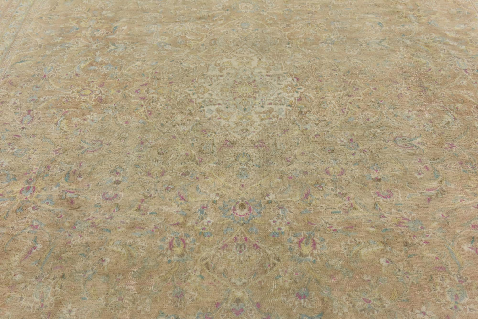 9' 7 x 12' 6 Hand Knotted Ultra Vintage Persian Wool Rug