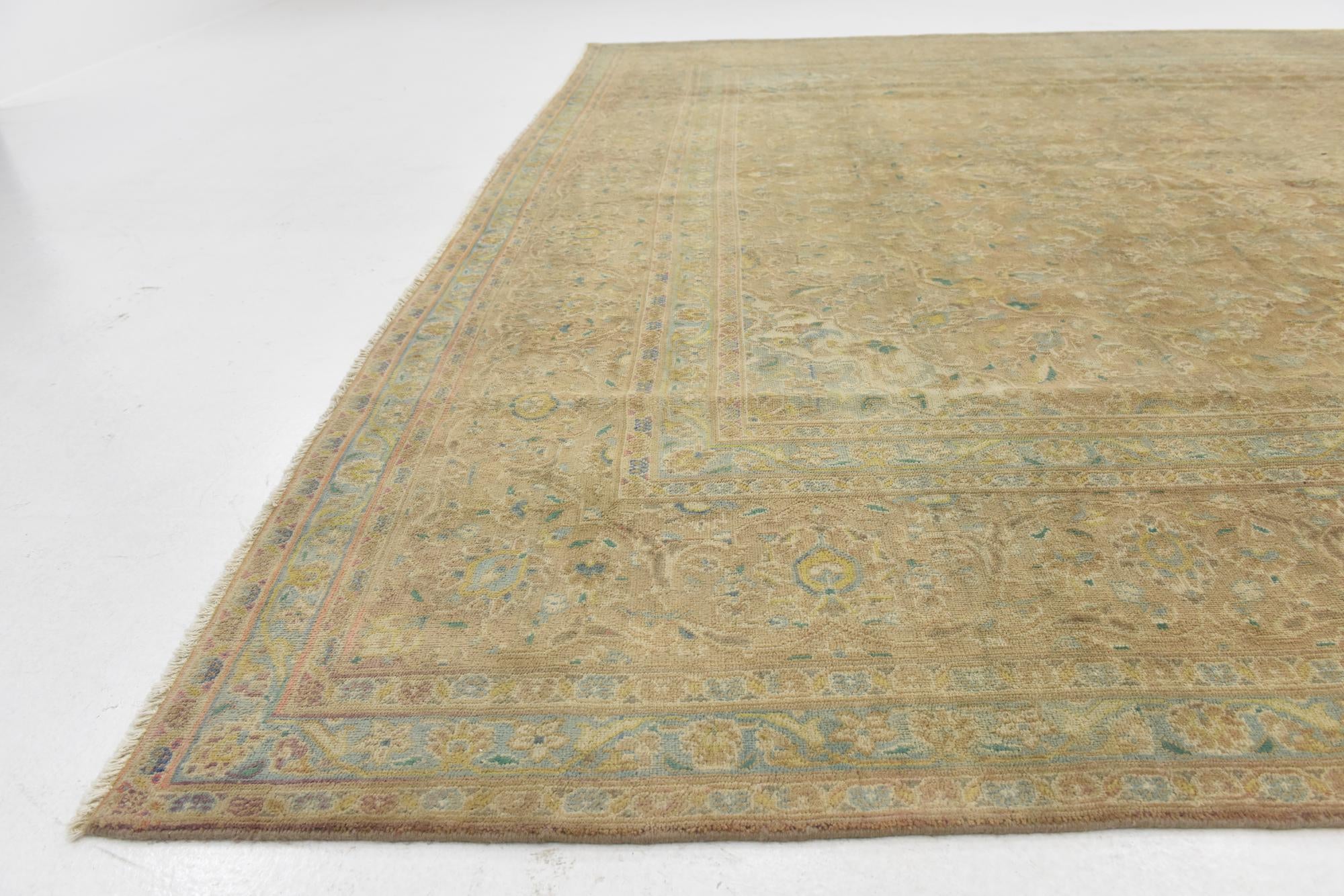 9' 7 x 12' 6 Hand Knotted Ultra Vintage Persian Wool Rug