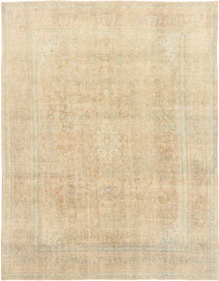 Detail image of 9' 7 x 12' 6 Hand Knotted Ultra Vintage Persian Wool Rug