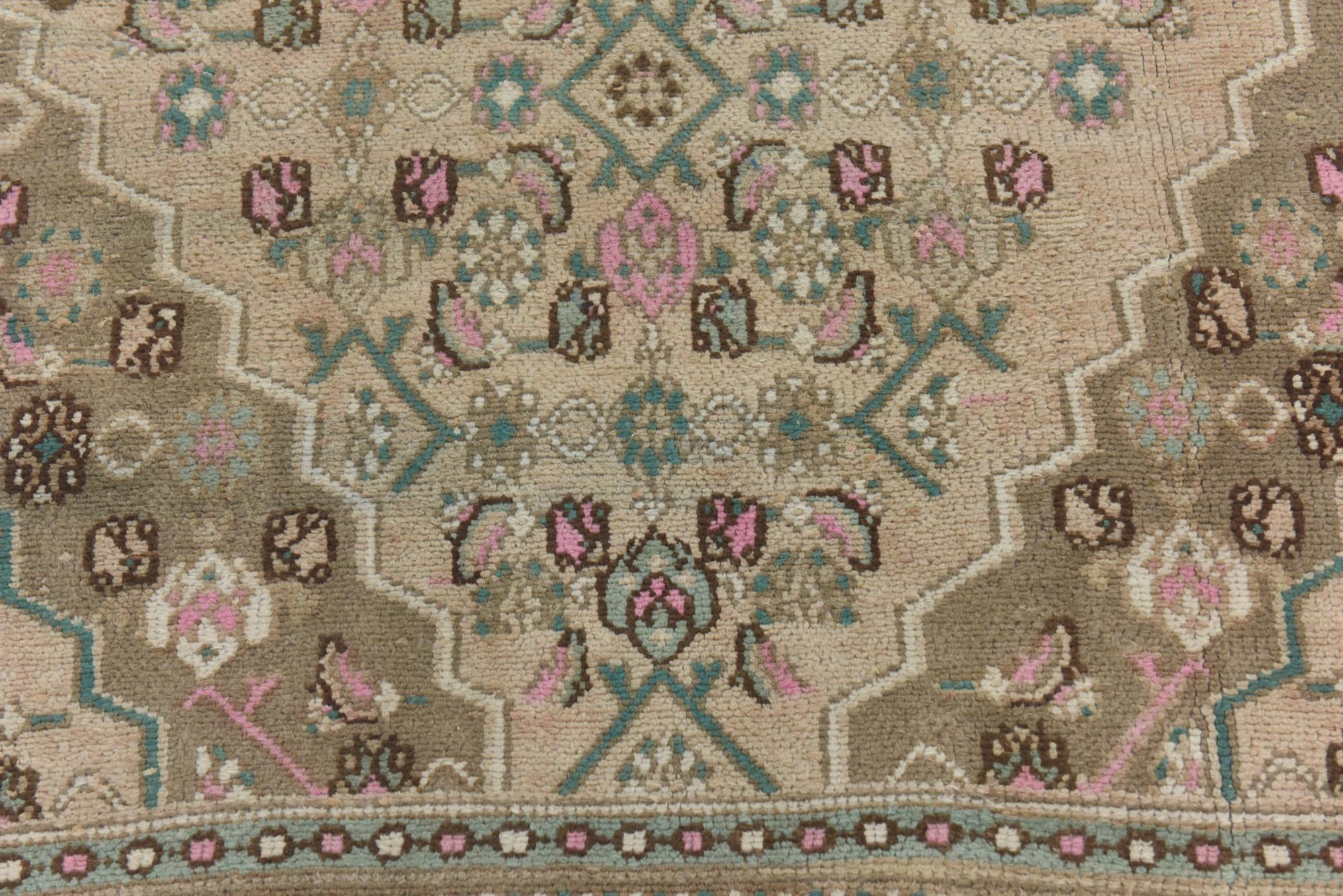 6' 8 x 9' 6 Hand Knotted Ultra Vintage Persian Wool Rug