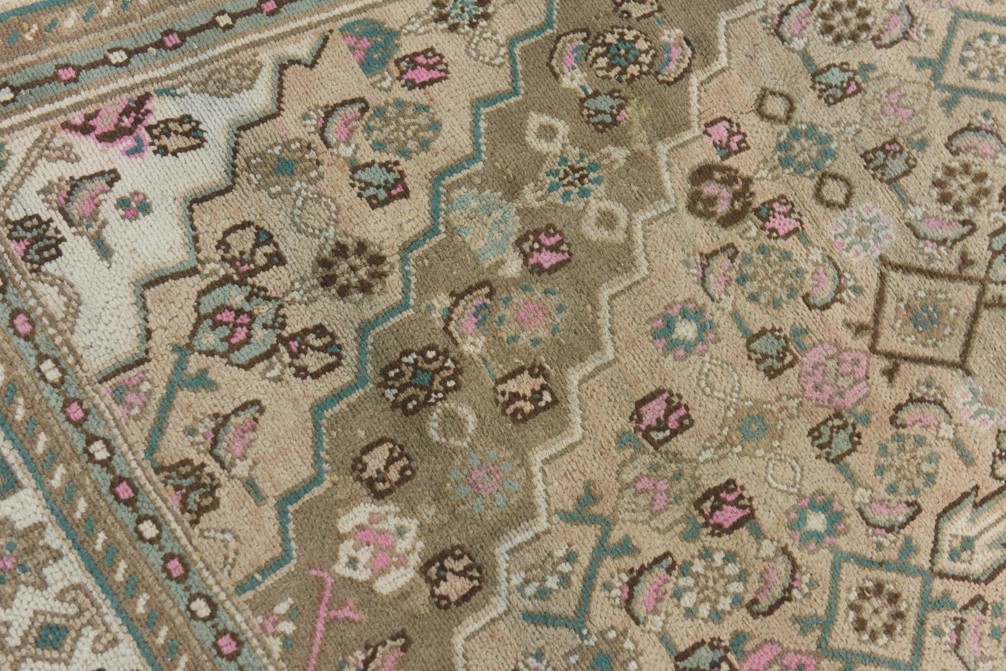 6' 8 x 9' 6 Hand Knotted Ultra Vintage Persian Wool Rug
