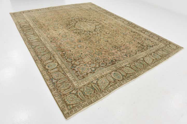 9' 2 x 12' 3 Hand Knotted Ultra Vintage Persian Wool Rug