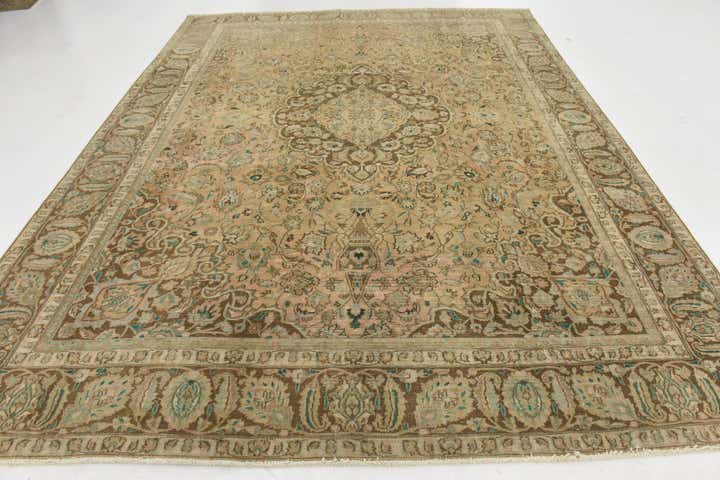 9' 2 x 12' 3 Hand Knotted Ultra Vintage Persian Wool Rug