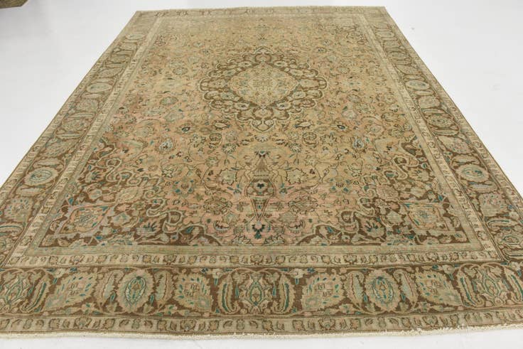 Detail image of 9' 2 x 12' 3 Hand Knotted Ultra Vintage Persian Wool Rug