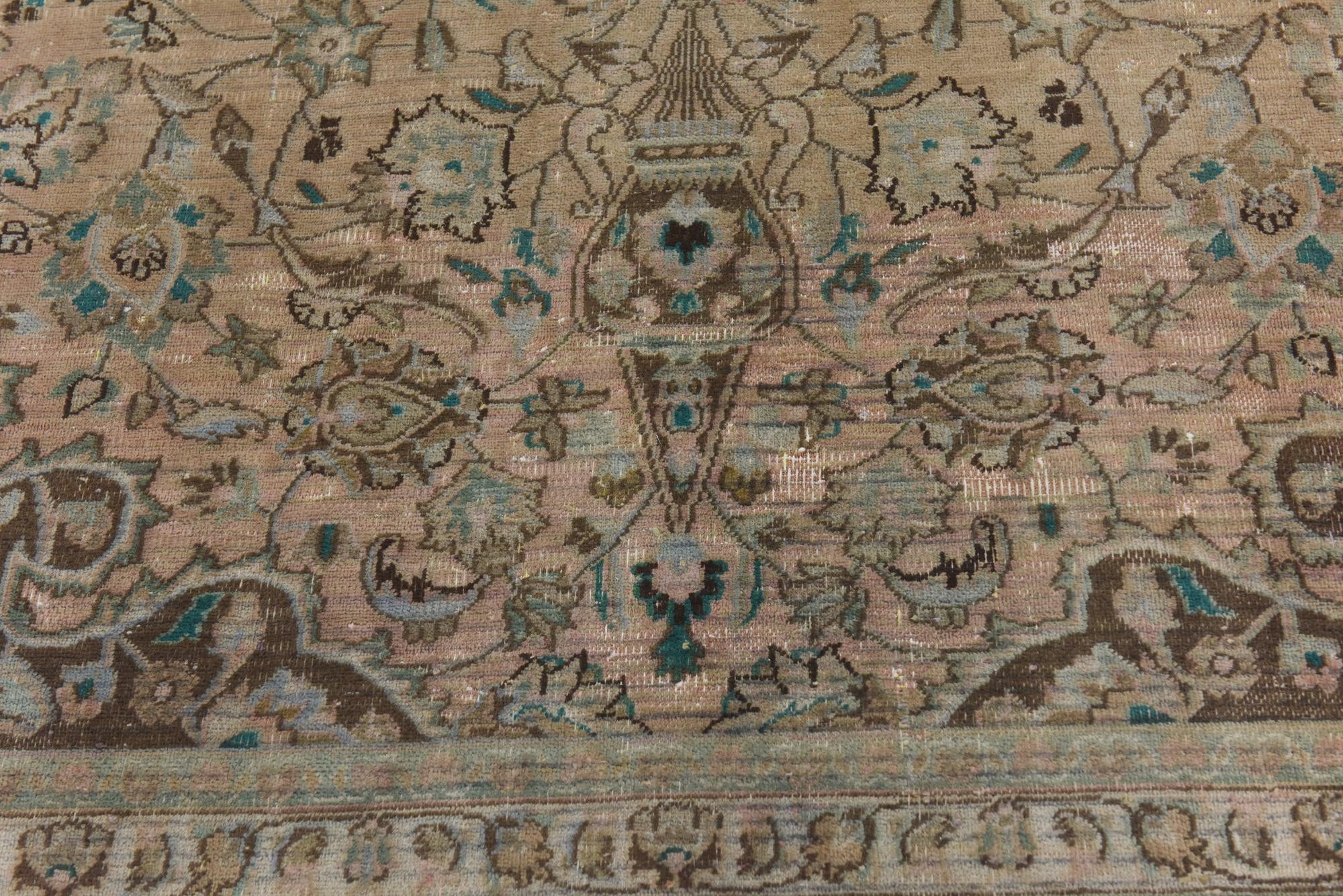 9' 2 x 12' 3 Hand Knotted Ultra Vintage Persian Wool Rug