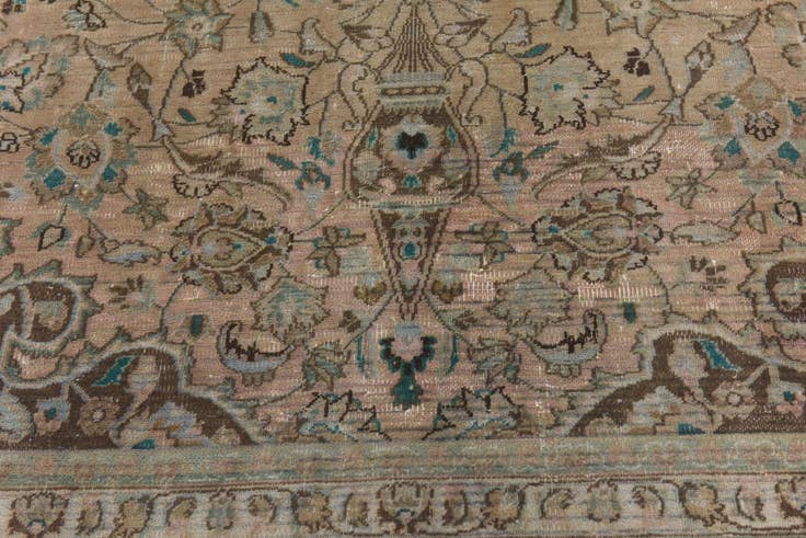 Detail image of 9' 2 x 12' 3 Hand Knotted Ultra Vintage Persian Wool Rug