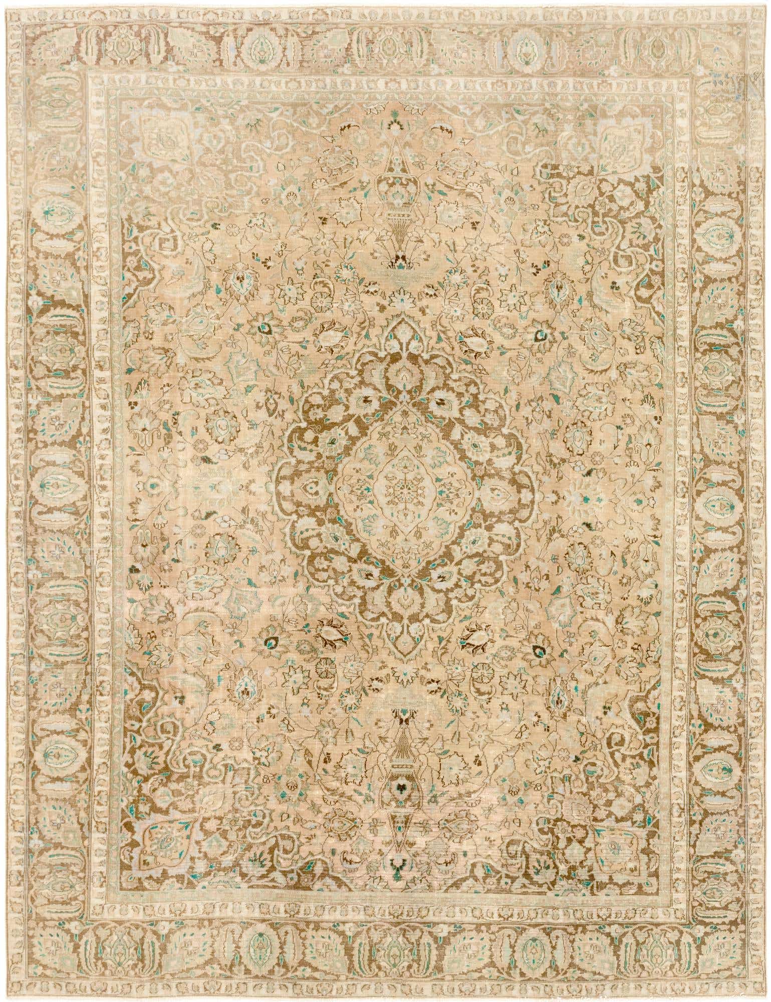 9' 2 x 12' 3 Hand Knotted Ultra Vintage Persian Wool Rug