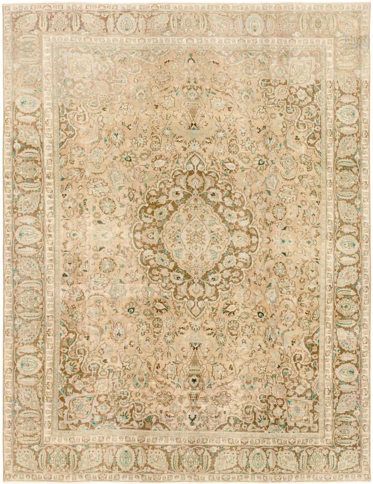 Detail image of 9' 2 x 12' 3 Hand Knotted Ultra Vintage Persian Wool Rug