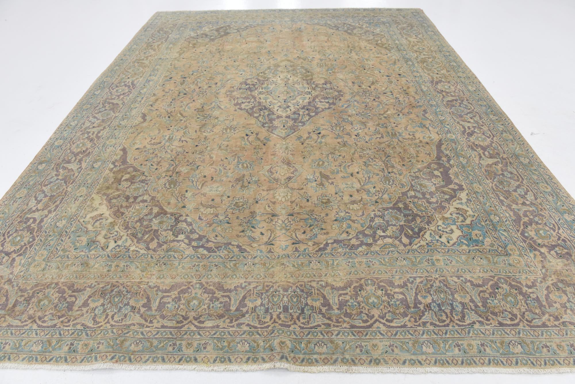 9' 4 x 12' 6 Hand Knotted Ultra Vintage Persian Wool Rug