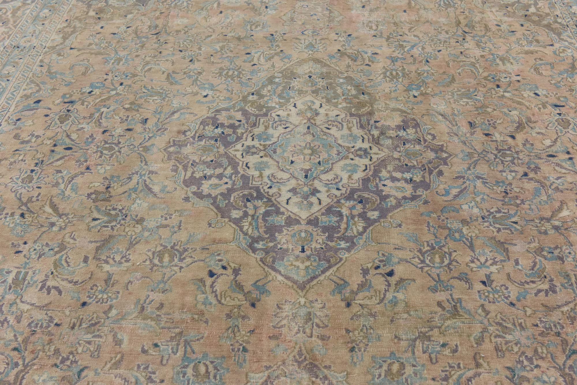 9' 4 x 12' 6 Hand Knotted Ultra Vintage Persian Wool Rug