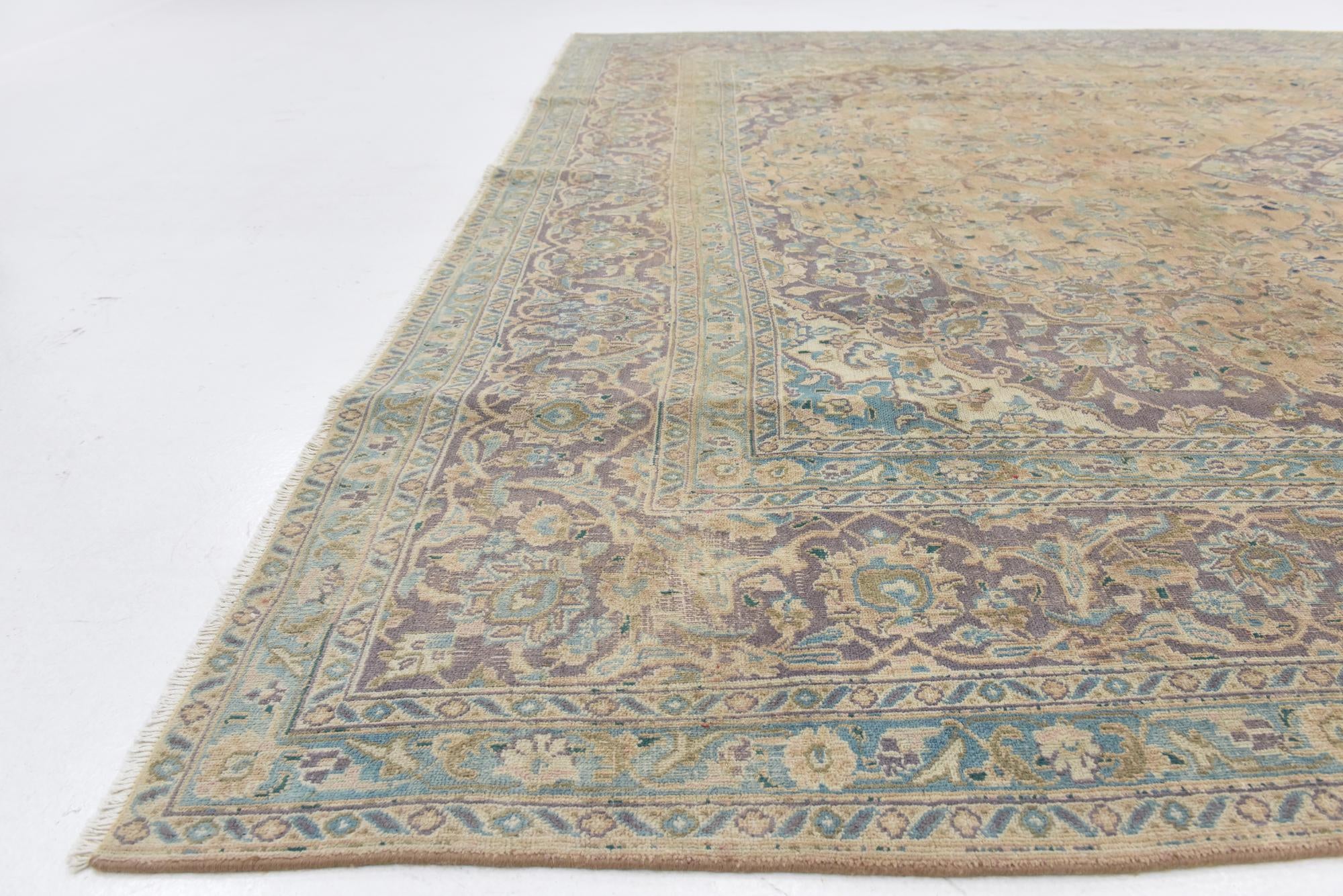 9' 4 x 12' 6 Hand Knotted Ultra Vintage Persian Wool Rug
