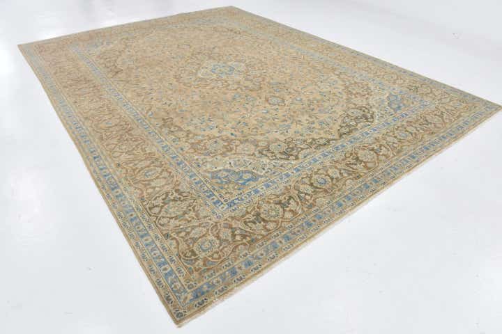 10' x 13' 6 Hand Knotted Ultra Vintage Persian Wool Rug
