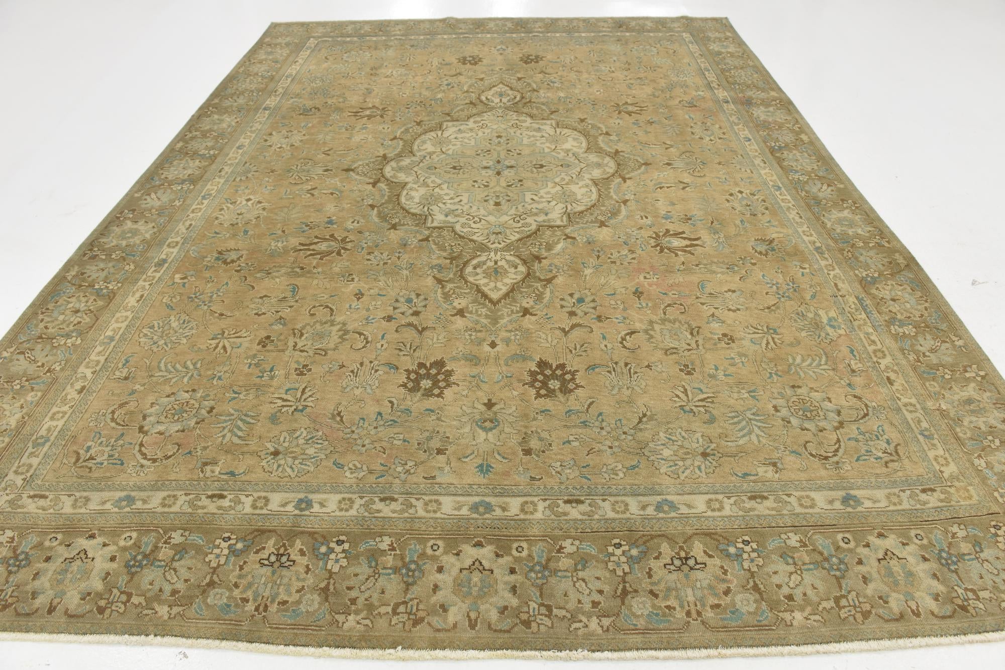 9' 3 x 12' 5 Hand Knotted Ultra Vintage Persian Wool Rug