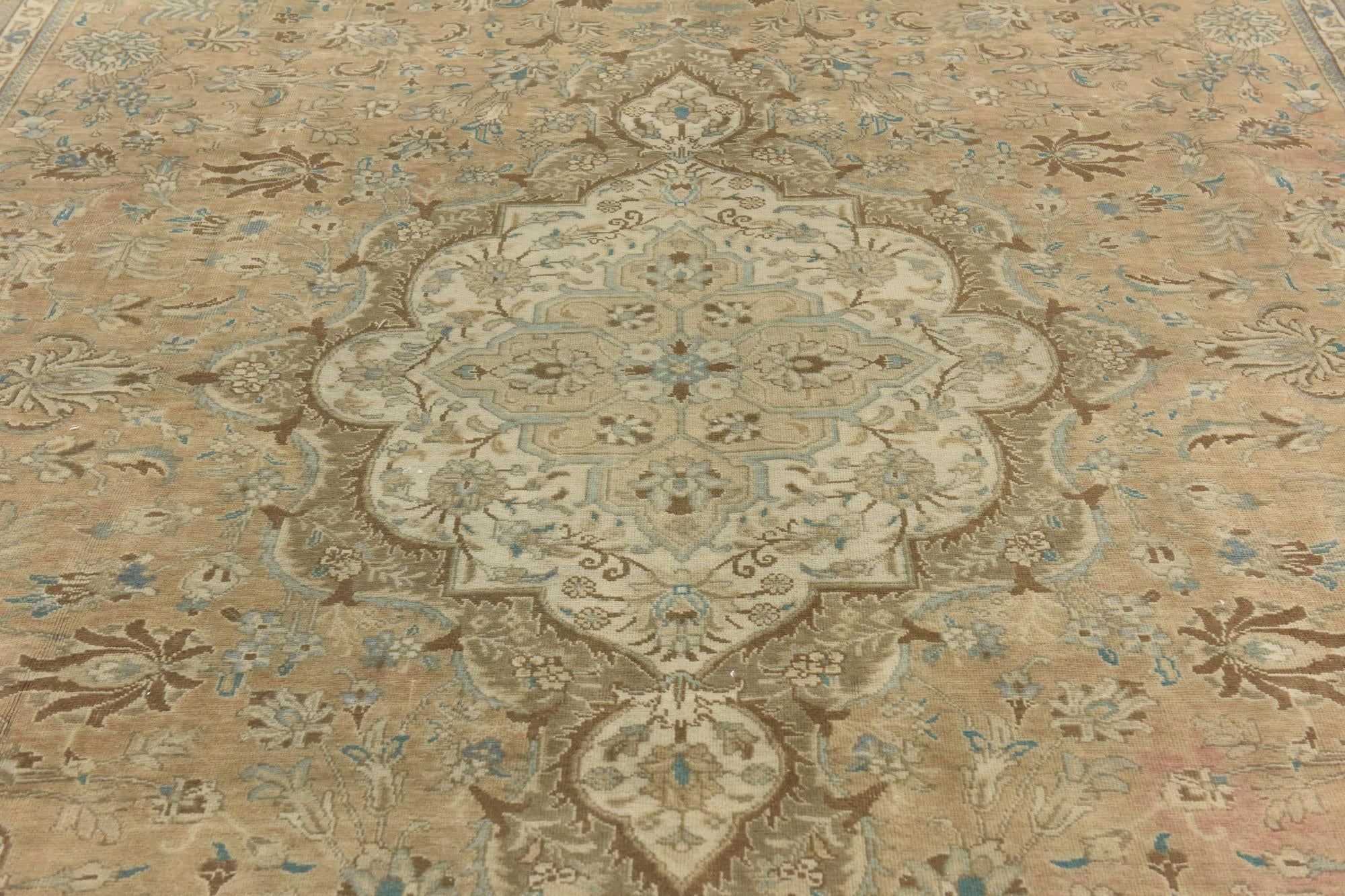 9' 3 x 12' 5 Hand Knotted Ultra Vintage Persian Wool Rug