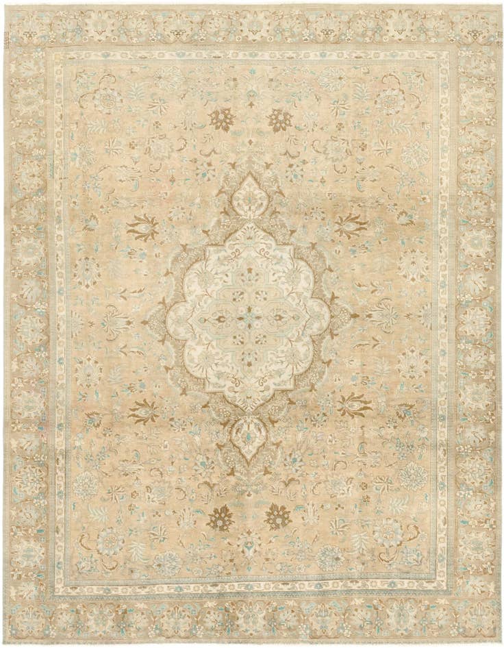 Detail image of 9' 3 x 12' 5 Hand Knotted Ultra Vintage Persian Wool Rug