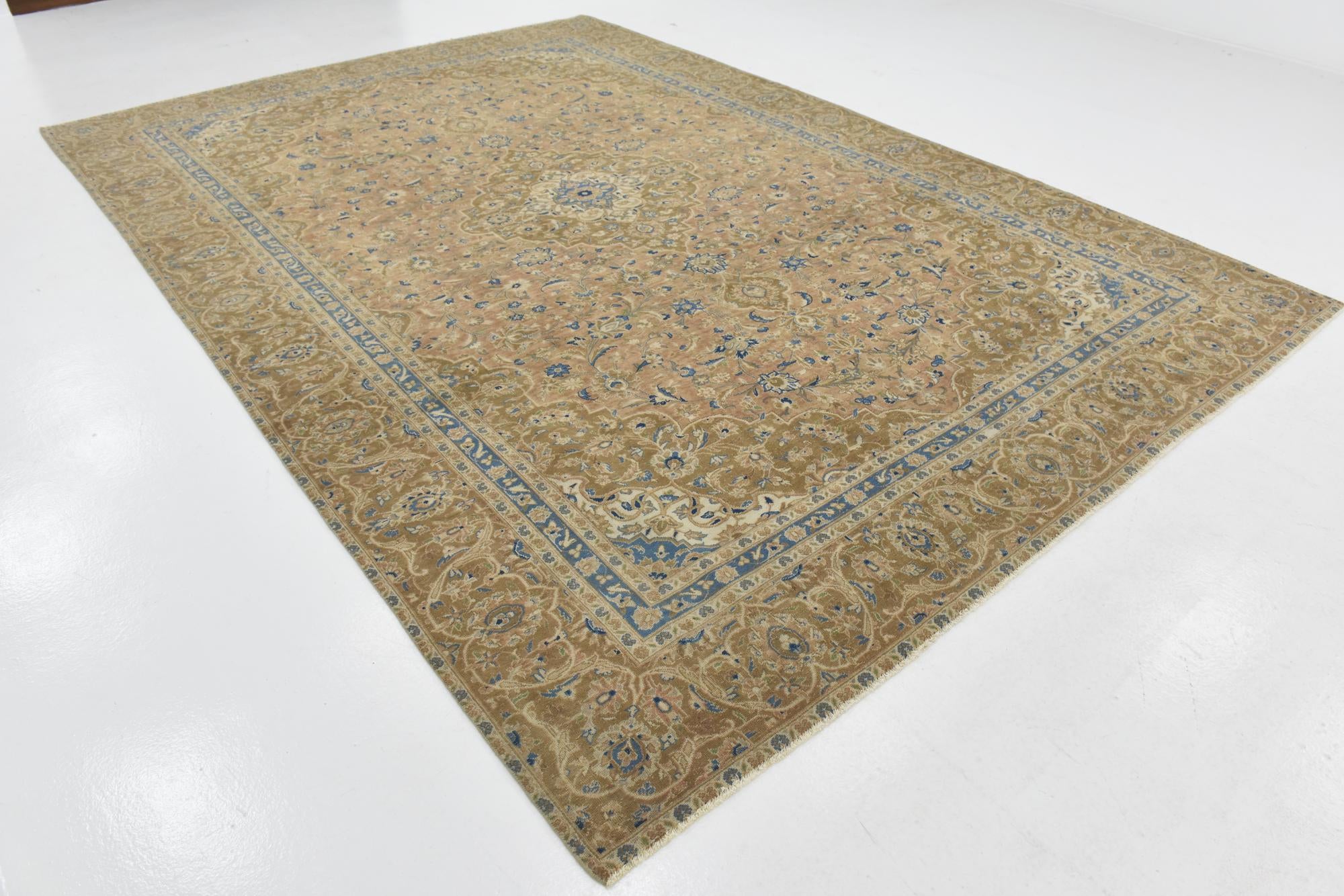 9' x 12' 9 Hand Knotted Ultra Vintage Persian Wool Rug