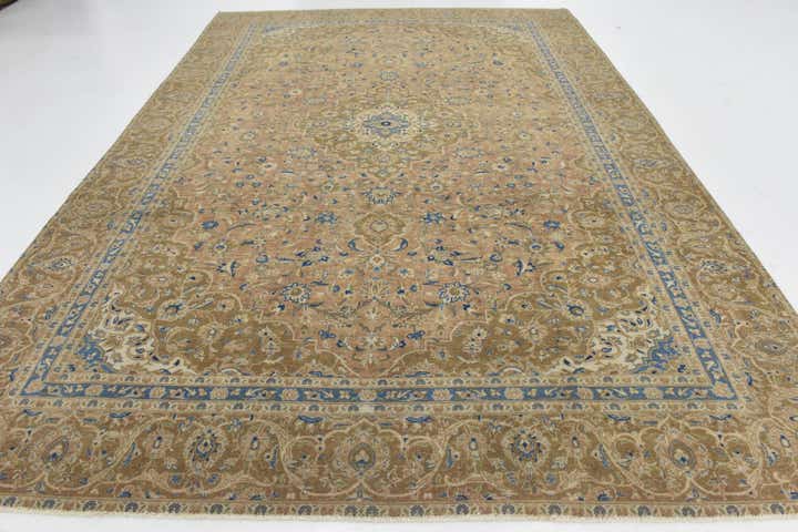 9' x 12' 9 Hand Knotted Ultra Vintage Persian Wool Rug