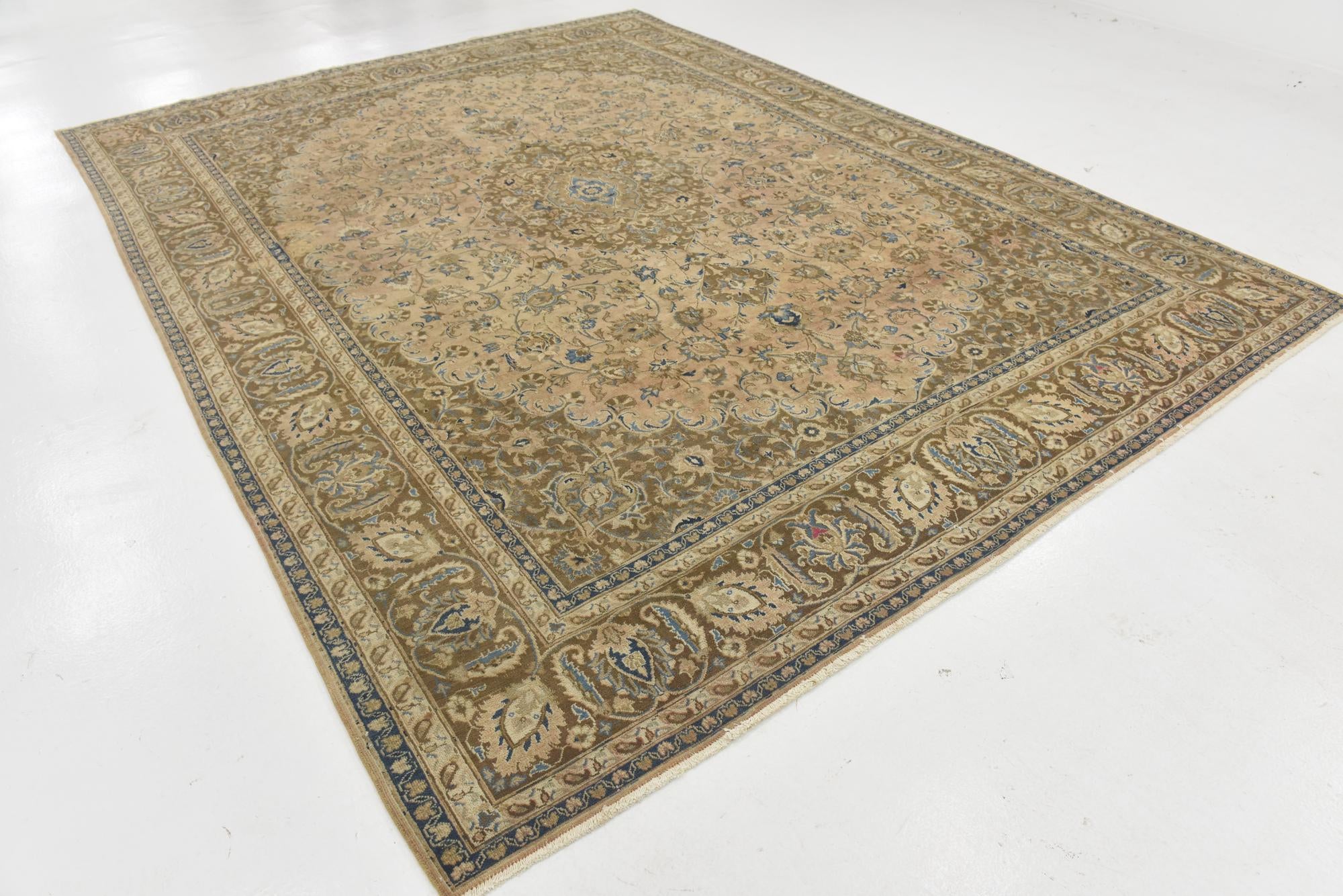 9' 4 x 12' 7 Hand Knotted Ultra Vintage Persian Wool Rug