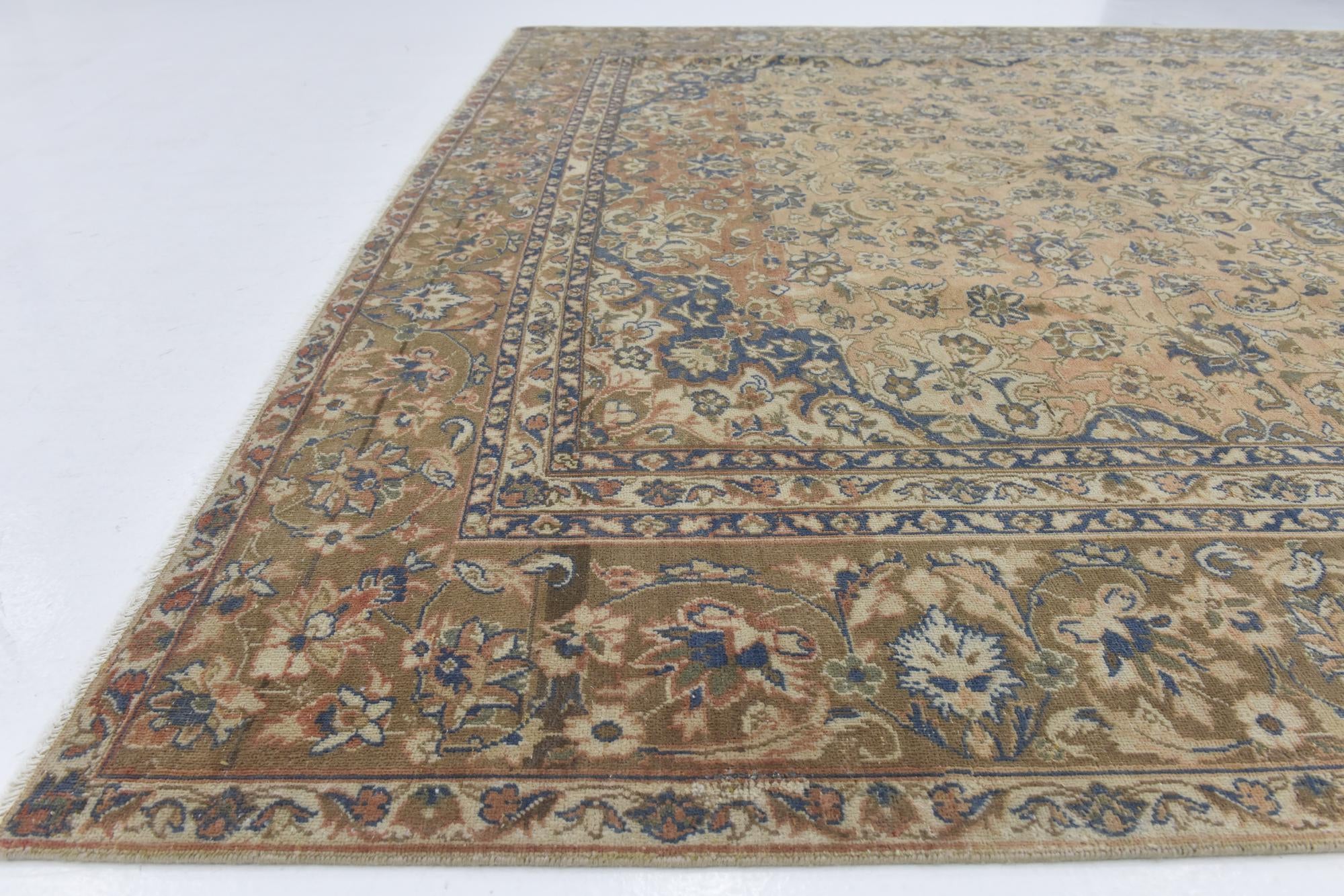 9' 3 x 12' 4 Hand Knotted Ultra Vintage Persian Wool Rug