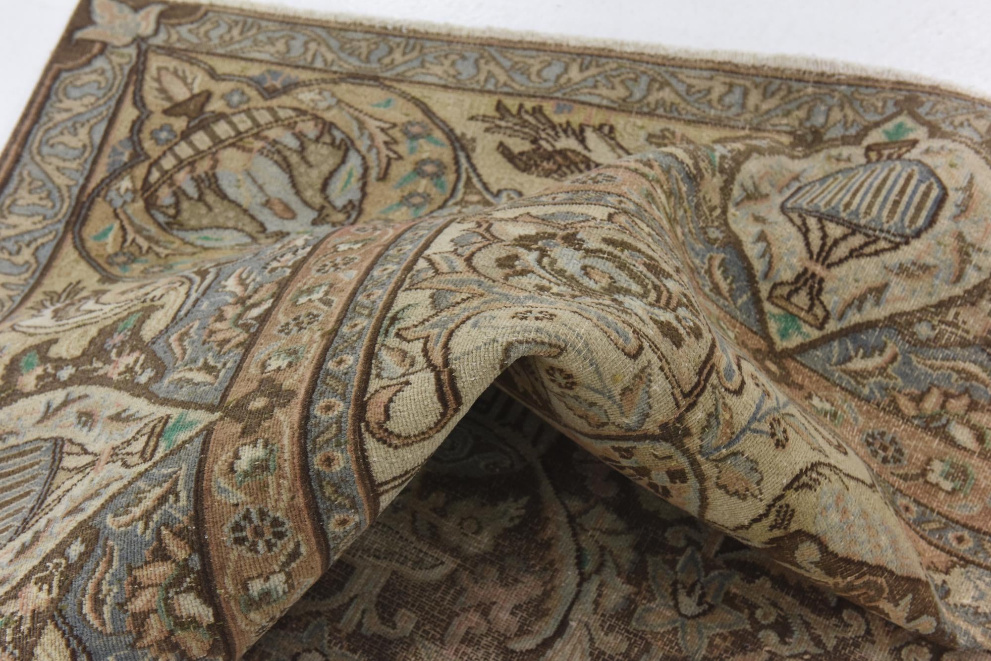 9' 7 x 12' 3 Hand Knotted Ultra Vintage Persian Wool Rug