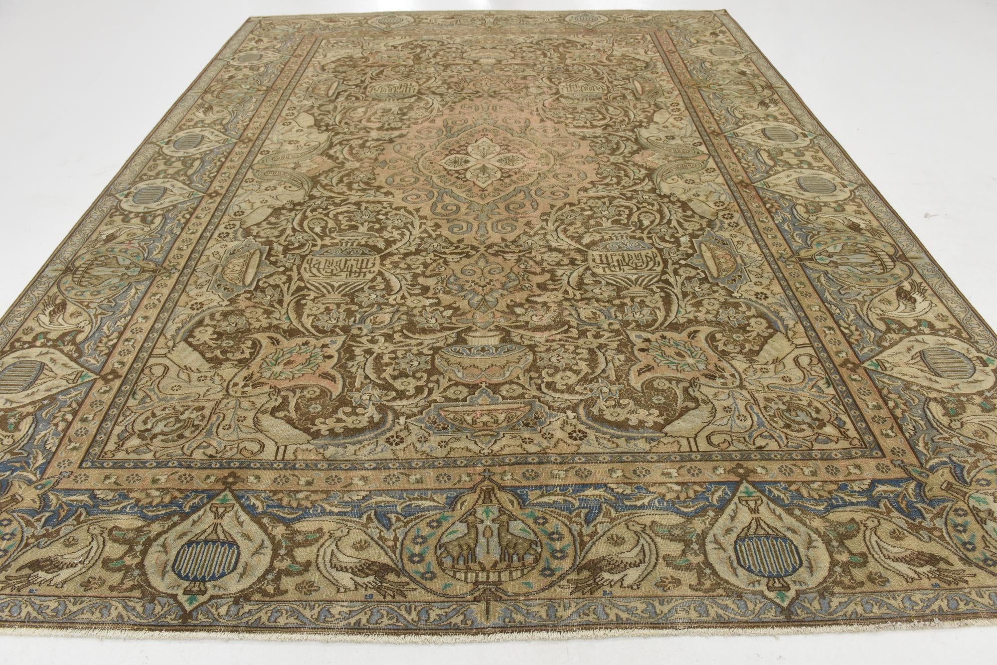 9' 7 x 12' 3 Hand Knotted Ultra Vintage Persian Wool Rug