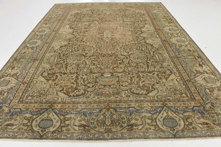 9' 7 x 12' 3 Hand Knotted Ultra Vintage Persian Wool Rug
