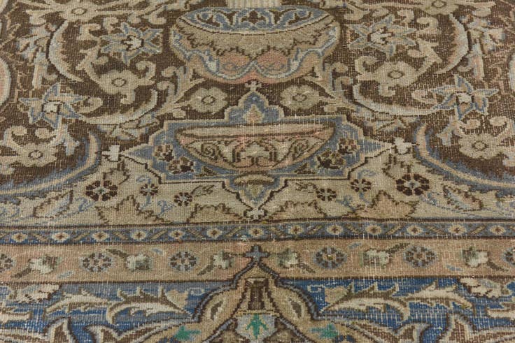 Detail image of 9' 7 x 12' 3 Hand Knotted Ultra Vintage Persian Wool Rug