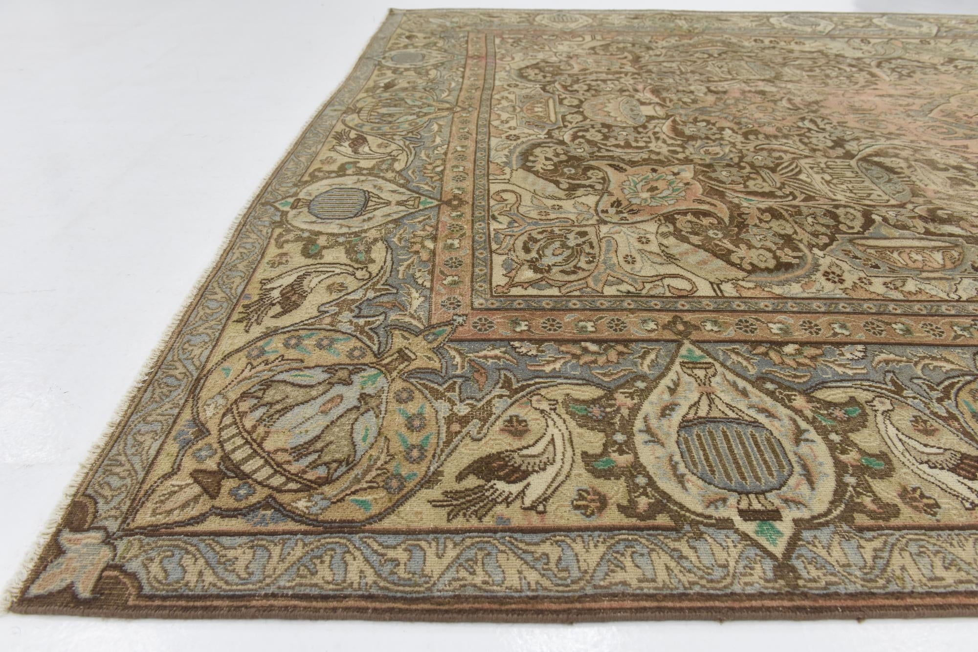 9' 7 x 12' 3 Hand Knotted Ultra Vintage Persian Wool Rug