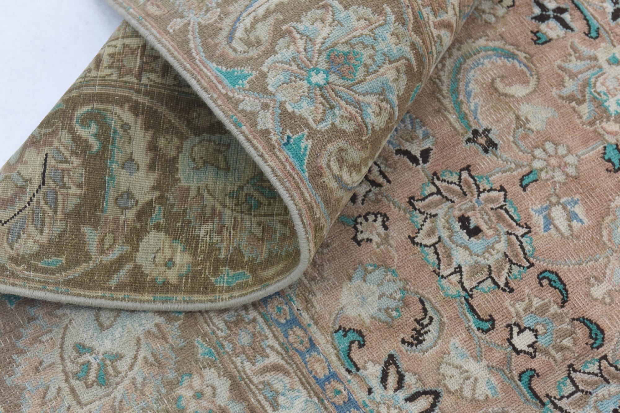 8' 9 x 12' 3 Hand Knotted Ultra Vintage Persian Wool Rug