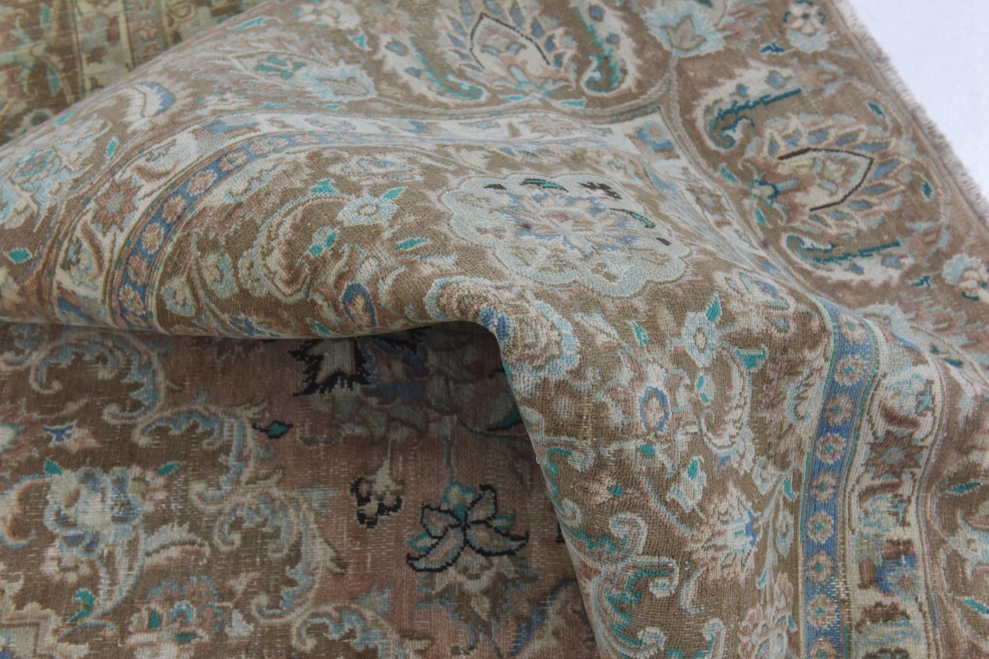 8' 9 x 12' 3 Hand Knotted Ultra Vintage Persian Wool Rug