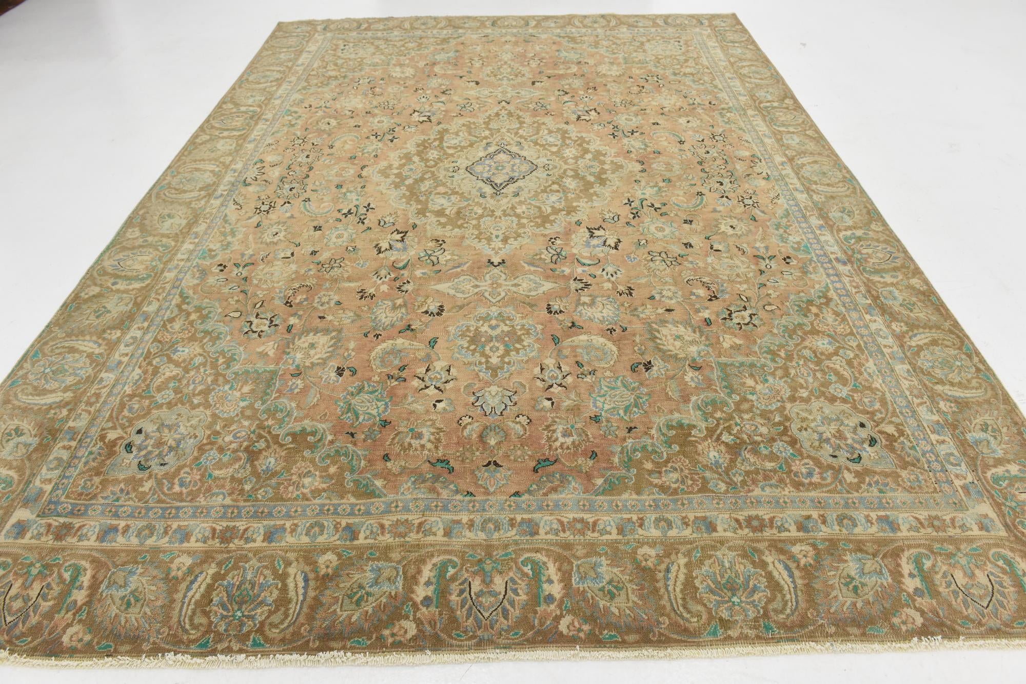 8' 9 x 12' 3 Hand Knotted Ultra Vintage Persian Wool Rug
