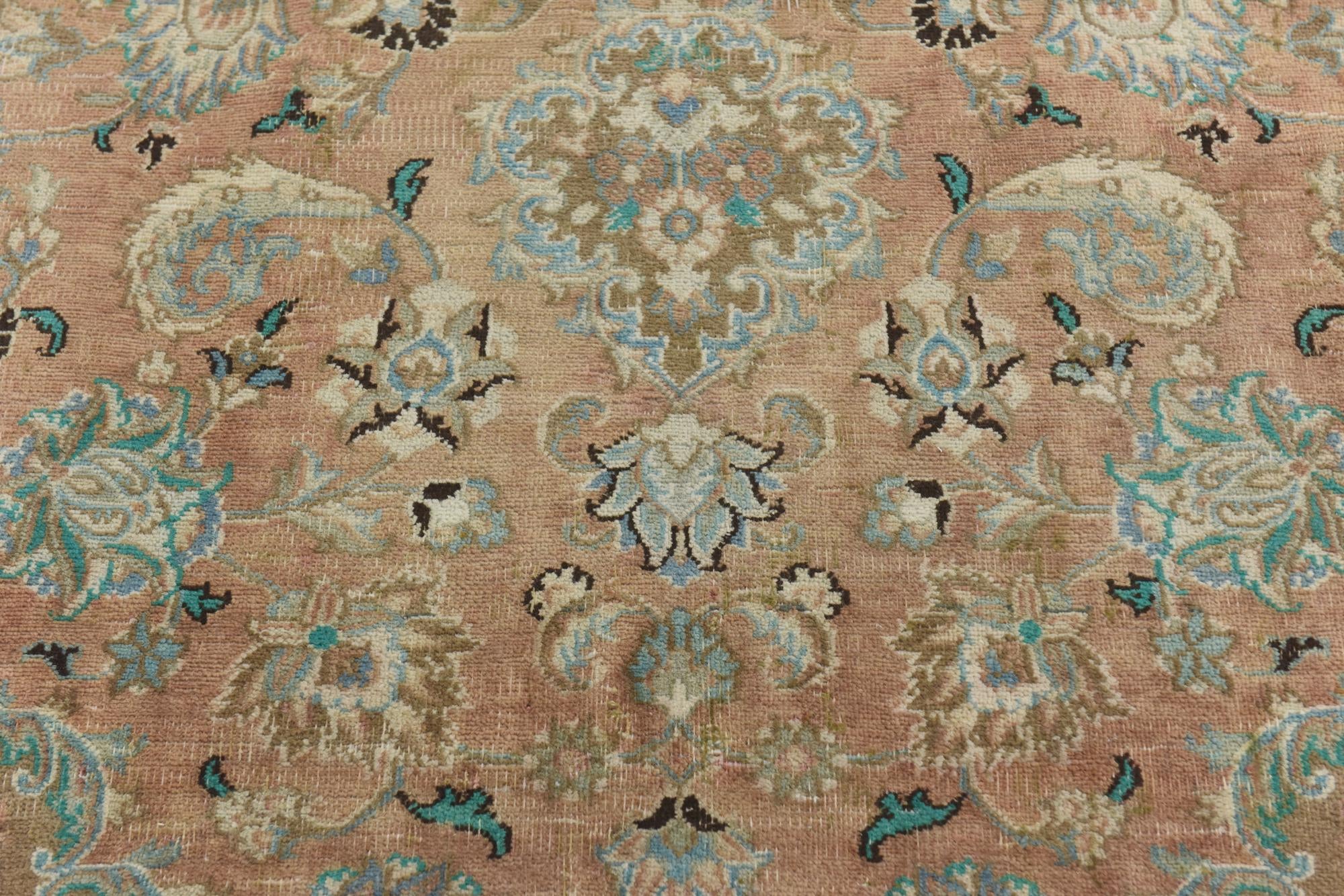 8' 9 x 12' 3 Hand Knotted Ultra Vintage Persian Wool Rug