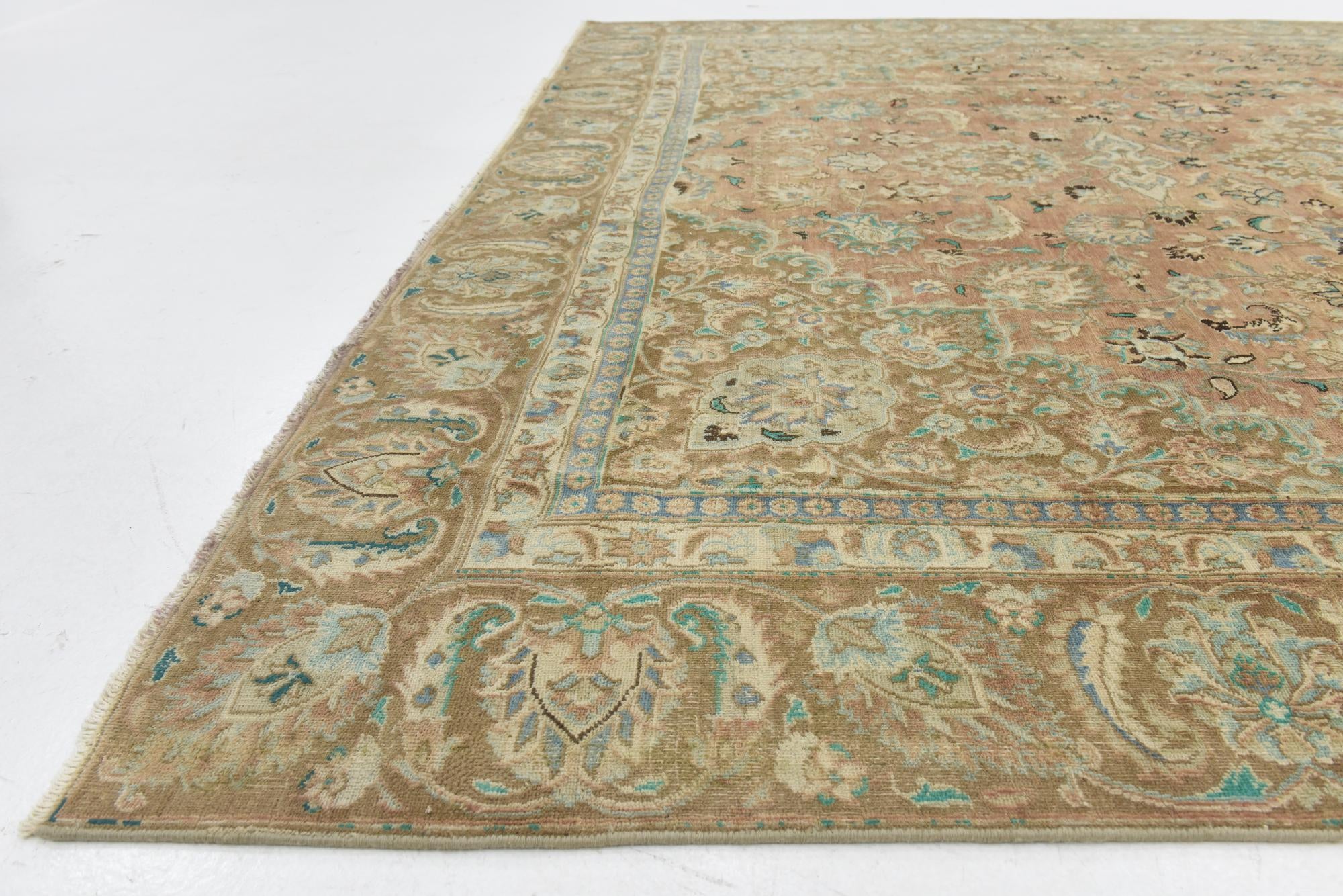 8' 9 x 12' 3 Hand Knotted Ultra Vintage Persian Wool Rug