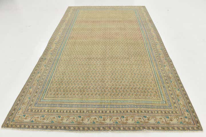 6' x 9' 6 Hand Knotted Ultra Vintage Persian Wool Rug