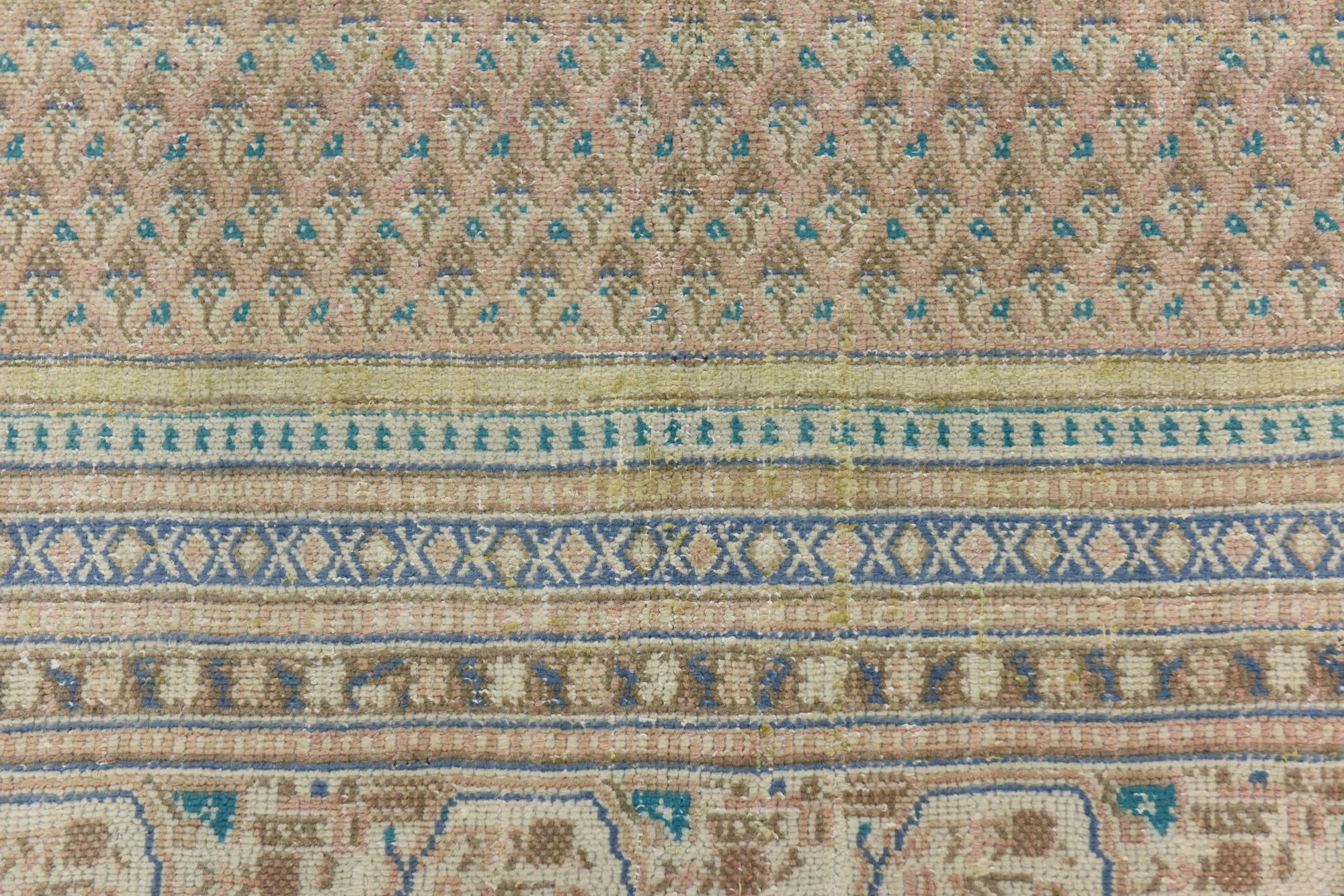 6' x 9' 6 Hand Knotted Ultra Vintage Persian Wool Rug
