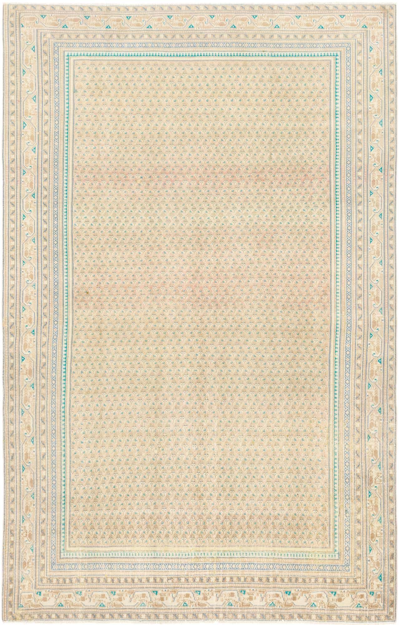 6' x 9' 6 Hand Knotted Ultra Vintage Persian Wool Rug