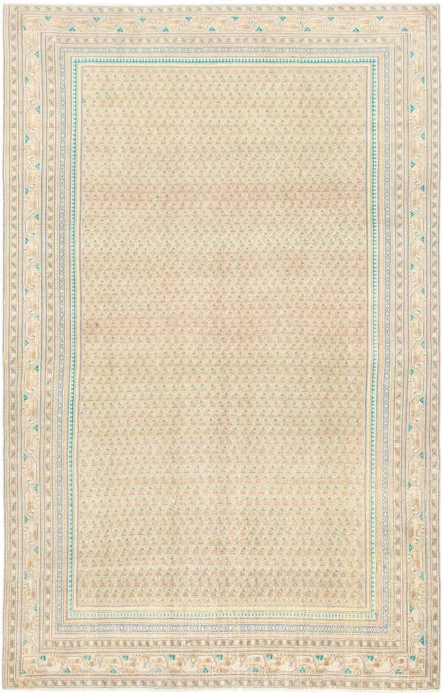 6' x 9' 6 Hand Knotted Ultra Vintage Persian Wool Rug